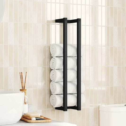 Portasciugamani da Terra Nero 12,5x12,5x60cm Ferro | homemem39