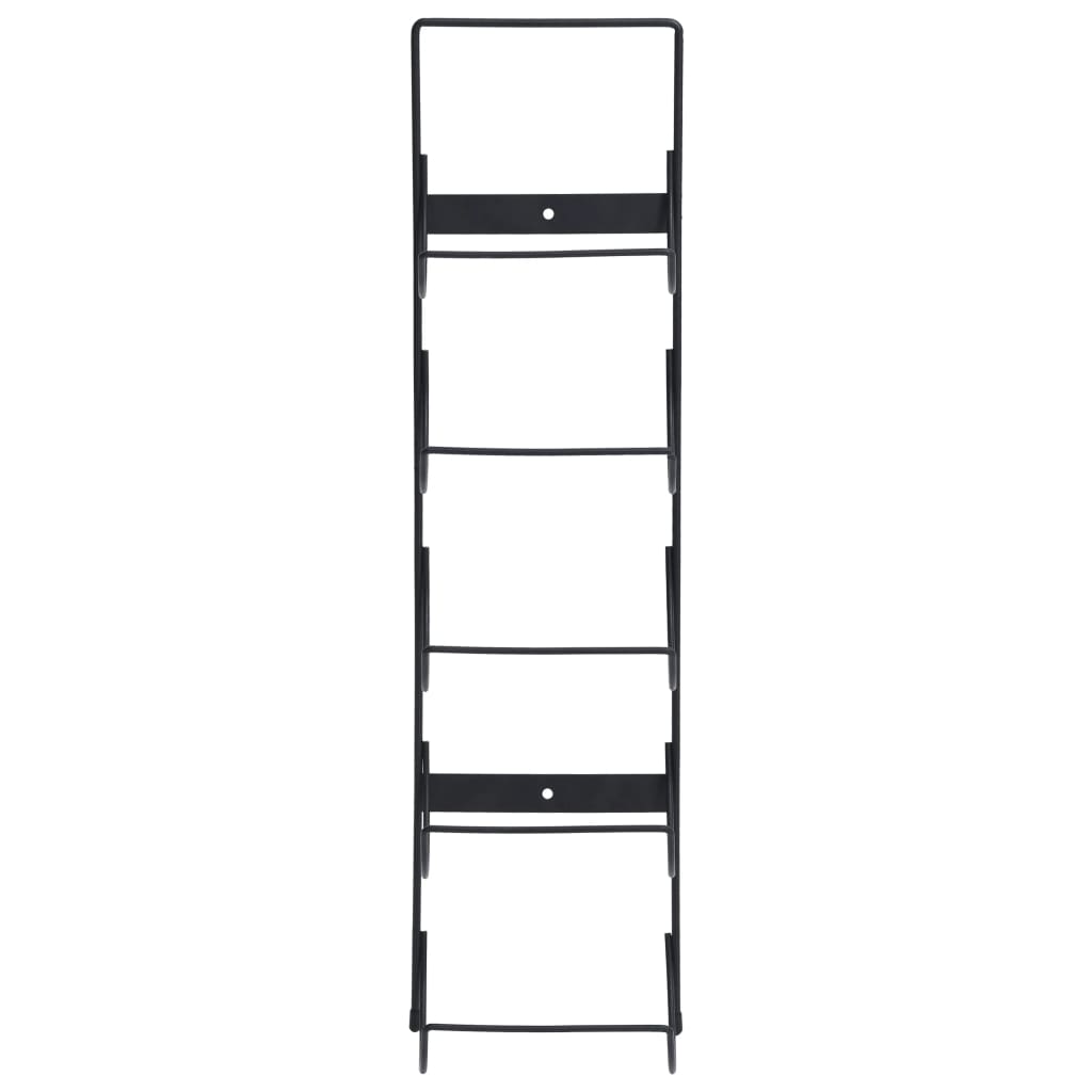 Portavini da Parete per 5 Bottiglie Nero in Ferro