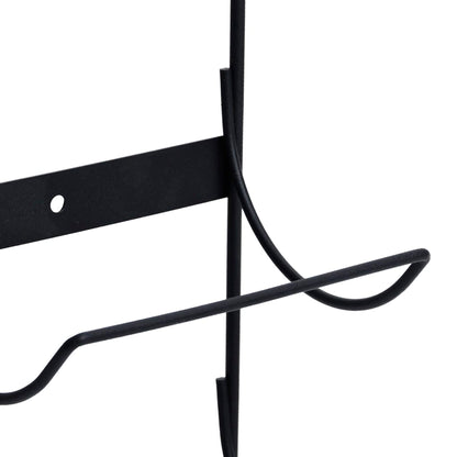 Portavini da Parete per 5 Bottiglie Nero in Ferro