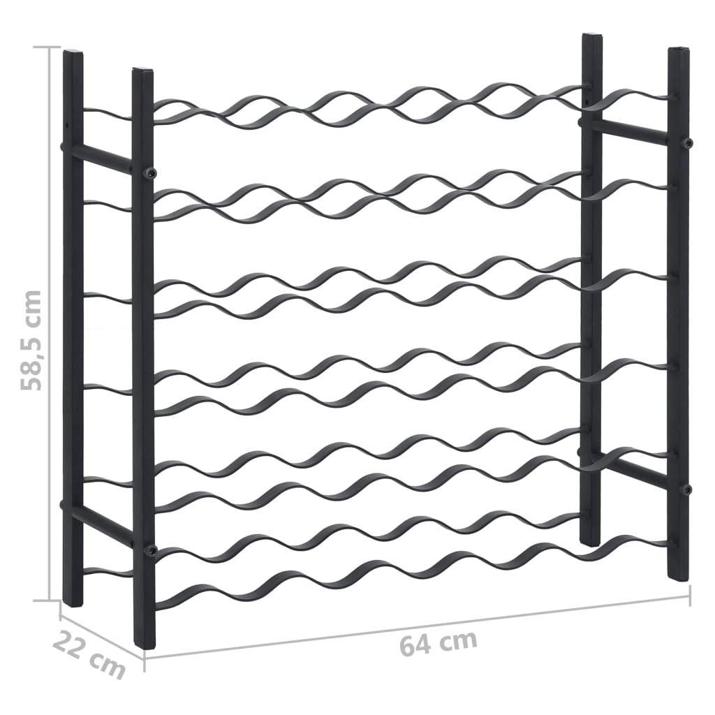 Portavini da 36 Bottiglie Nero in Ferro