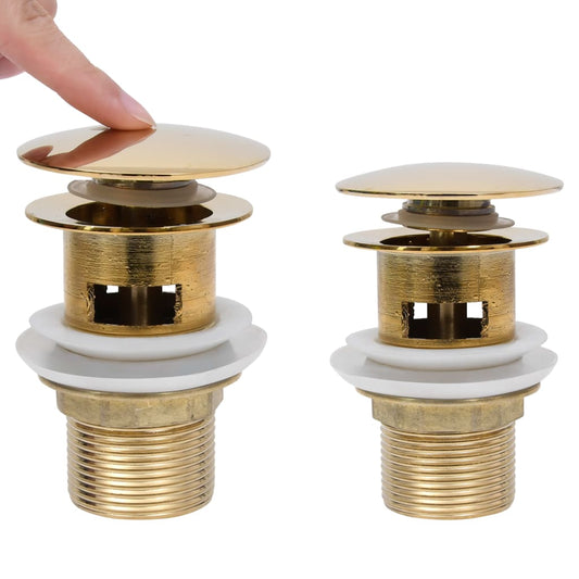 Scarico a Pressione con Troppopieno Oro 6,4x6,4x9,1 cm - homemem39