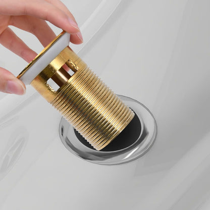 Scarico a Pressione con Troppopieno Oro 6,4x6,4x9,1 cm - homemem39