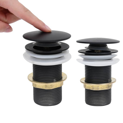 Scarico a Pressione senza Troppopieno Nero 6,4x6,4x9,1 cm - homemem39