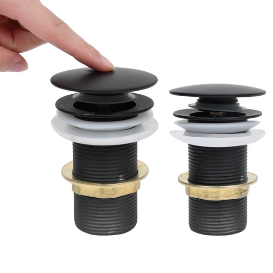 Scarico a Pressione senza Troppopieno Nero 6,4x6,4x9,1 cm - homemem39