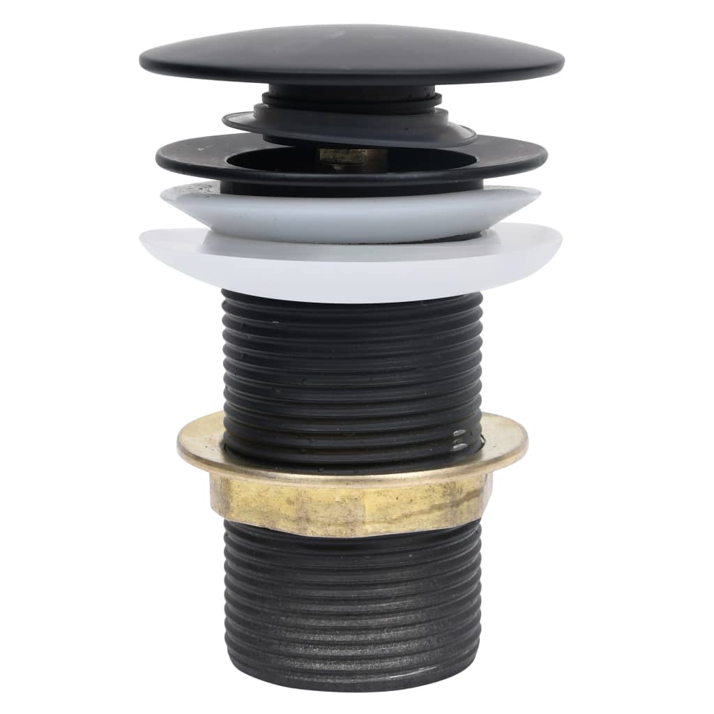Scarico a Pressione senza Troppopieno Nero 6,4x6,4x9,1 cm - homemem39