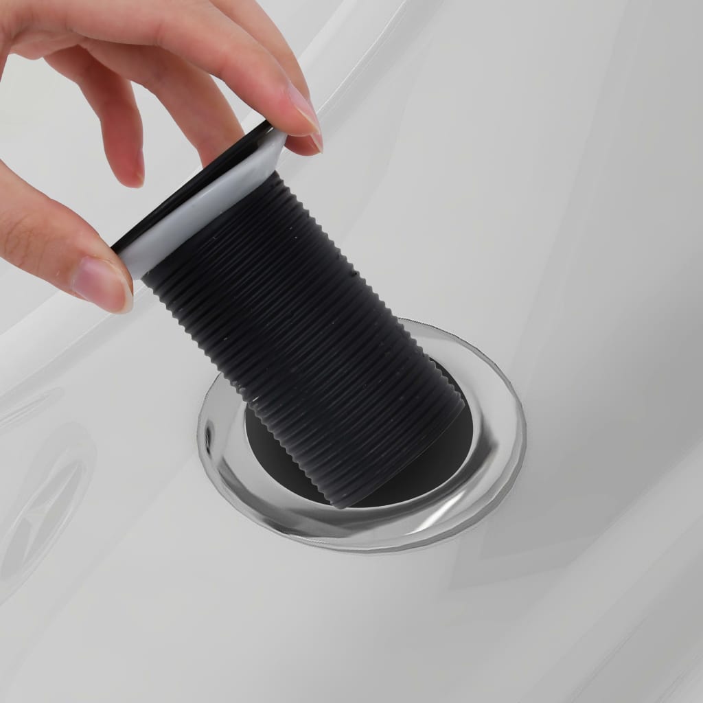 Scarico a Pressione senza Troppopieno Nero 6,4x6,4x9,1 cm - homemem39