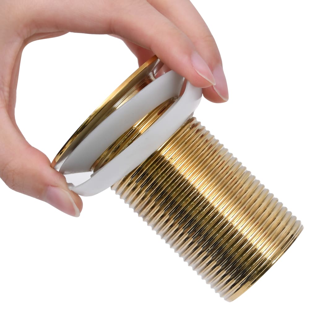 Scarico a Pressione senza Troppopieno Oro 6,4x6,4x9,1 cm - homemem39