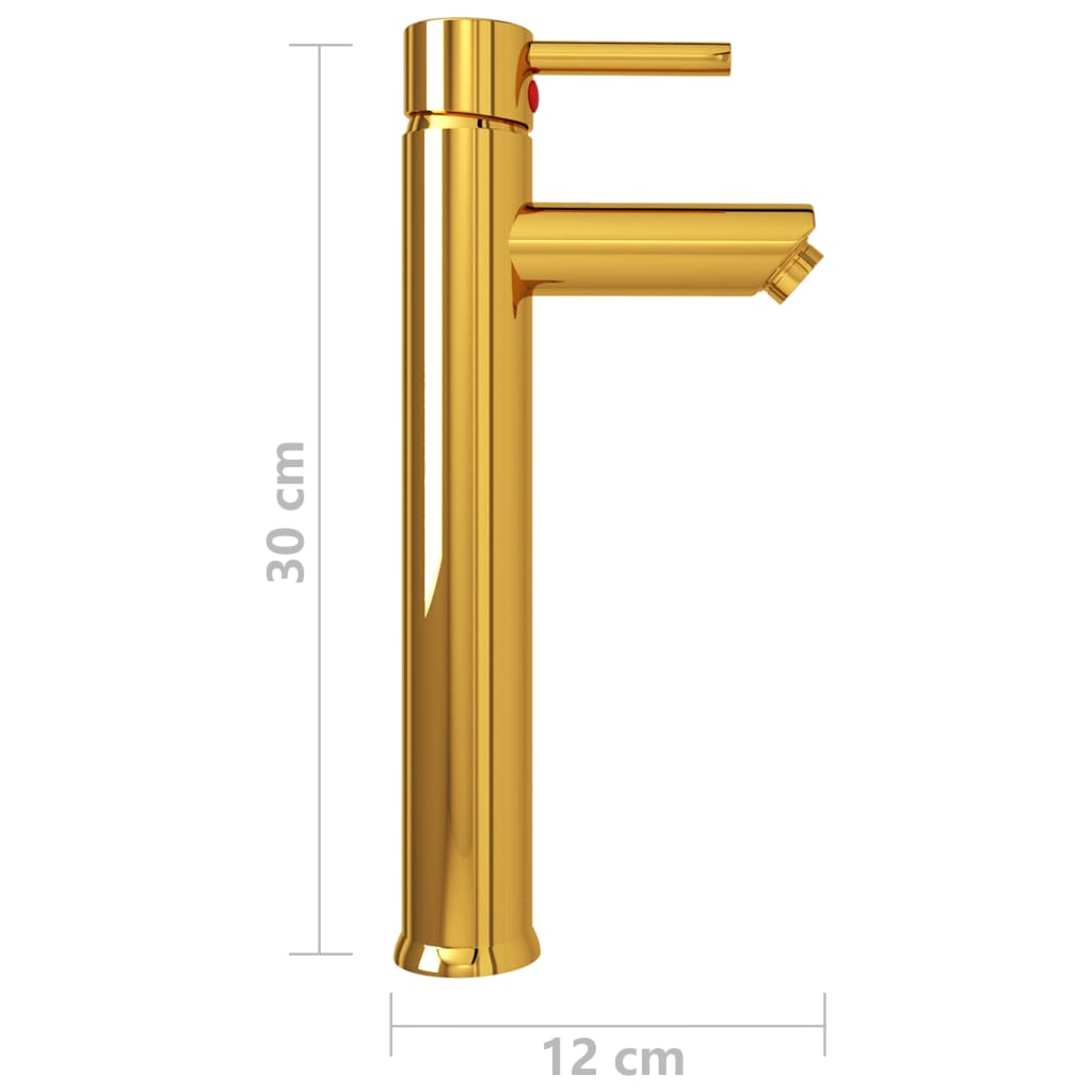 Rubinetto Miscelatore da Bagno Oro 12x30 cm - homemem39