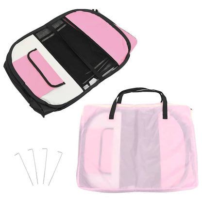 Box per Cani Pieghevole con Borsa Trasporto Rosa 90x90x58 cm | homemem39