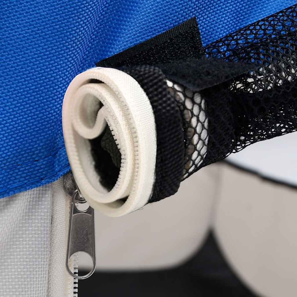 Box per Cani Pieghevole con Borsa Trasporto Blu 110x110x58 cm | homemem39