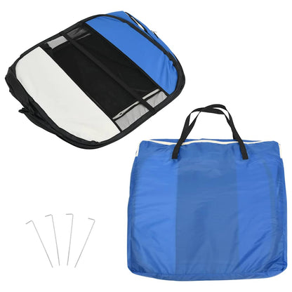 Box per Cani Pieghevole con Borsa Trasporto Blu 110x110x58 cm | homemem39