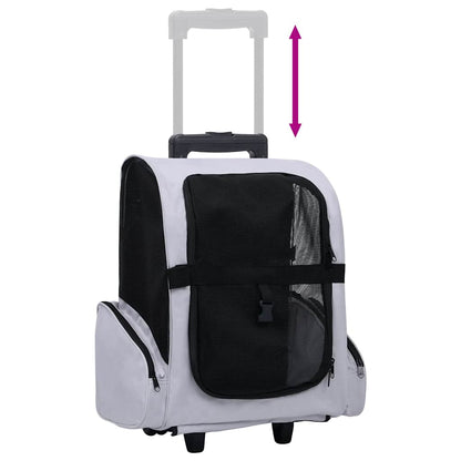 Trolley Trasportino per Animali Pieghevole Multifunzione Grigio - homemem39