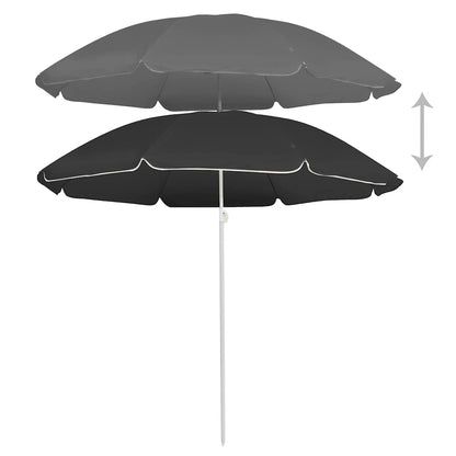 Ombrellone Giardino con Palo in Acciaio Antracite 180 cm | homemem39