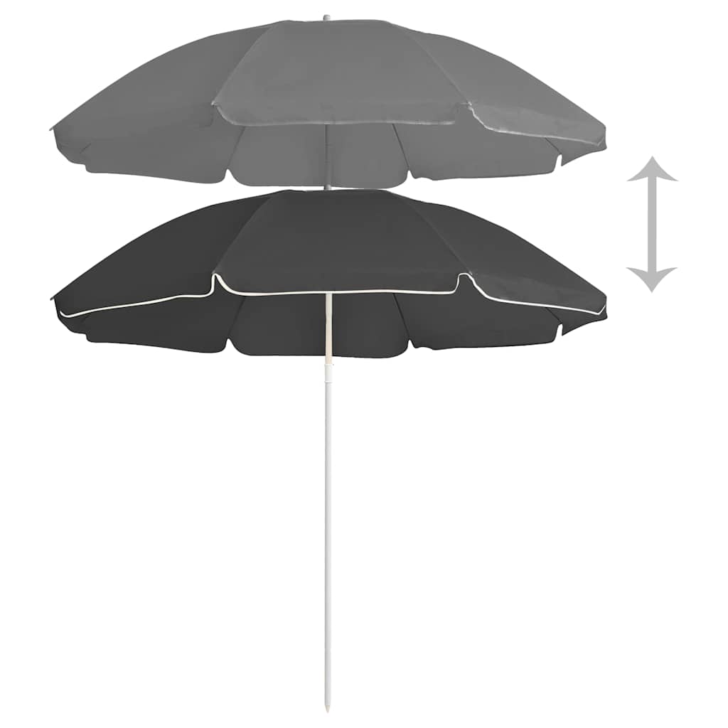 Ombrellone Giardino con Palo in Acciaio Antracite 180 cm | homemem39