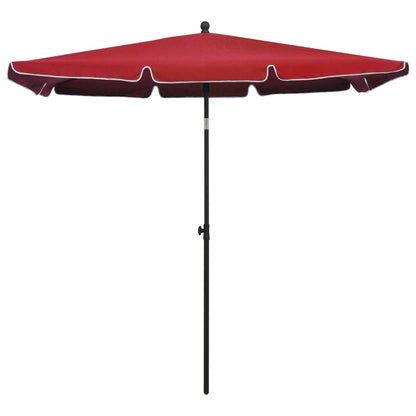 Ombrellone da Giardino con Palo 210x140 cm Rosso Bordò | homemem39