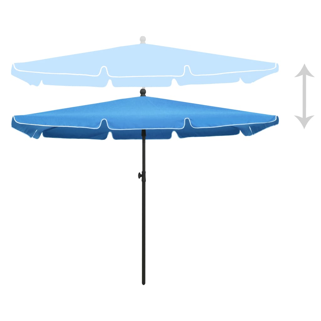 Ombrellone da Giardino con Palo 210x140 cm Azzurro | homemem39