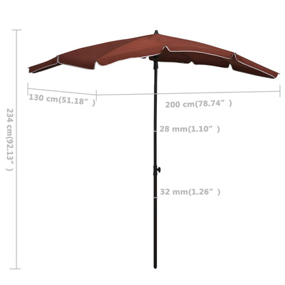 Ombrellone da Giardino con Palo 200x130 cm Terracotta | homemem39