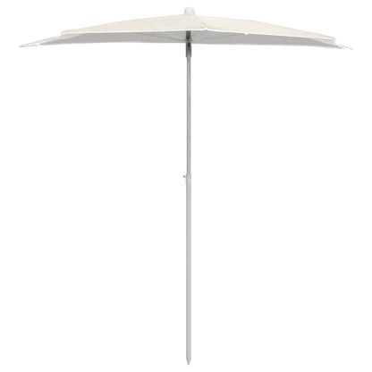Ombrellone Semicircolare da Giardino con Palo 180x90 cm Sabbia | homemem39
