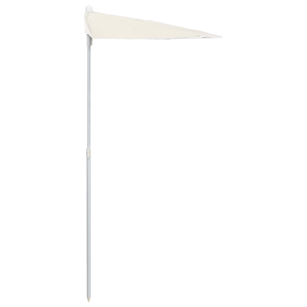 Ombrellone Semicircolare da Giardino con Palo 180x90 cm Sabbia | homemem39