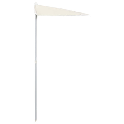 Ombrellone Semicircolare da Giardino con Palo 180x90 cm Sabbia | homemem39