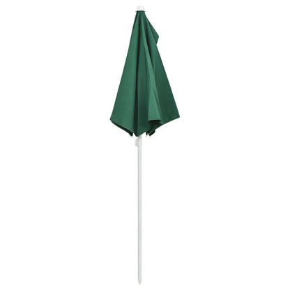 Ombrellone Semicircolare da Giardino con Palo 180x90 cm Verde