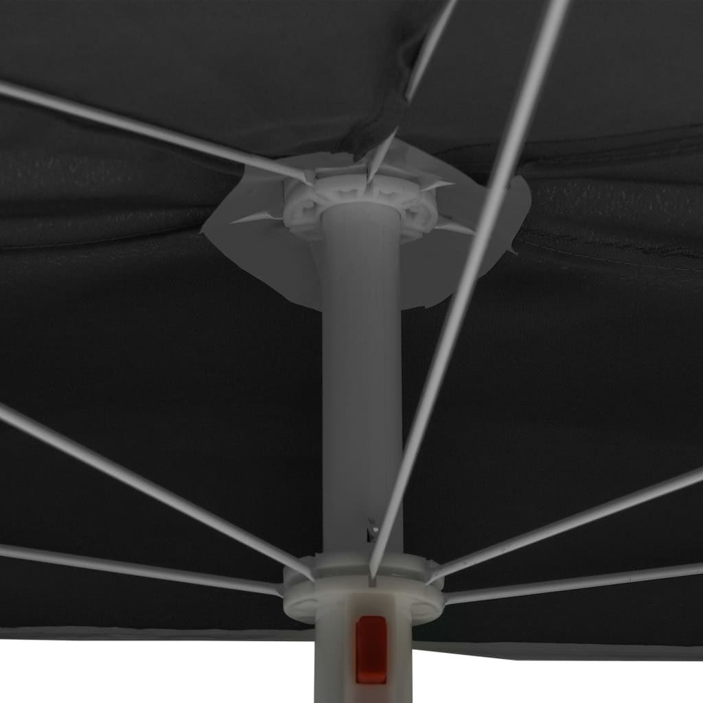 Ombrellone Semicircolare con Palo 180x90 cm Antracite | homemem39