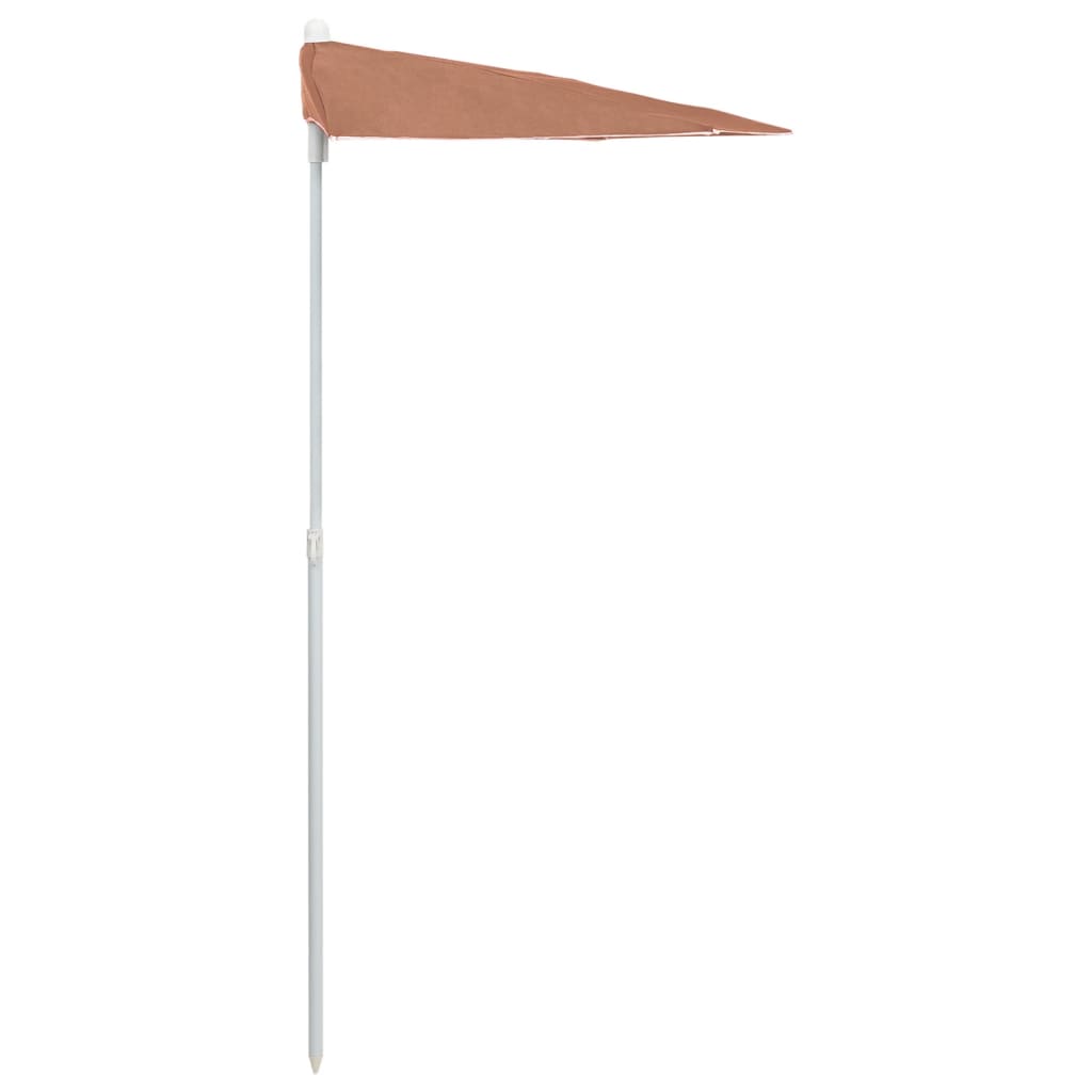 Ombrellone Semicircolare da Giardino e Palo 180x90cm Terracotta | homemem39