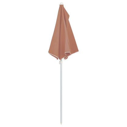 Ombrellone Semicircolare da Giardino e Palo 180x90cm Terracotta | homemem39