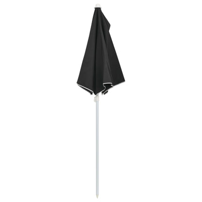 Ombrellone Semicircolare da Giardino con Palo 180x90 cm Nero | homemem39