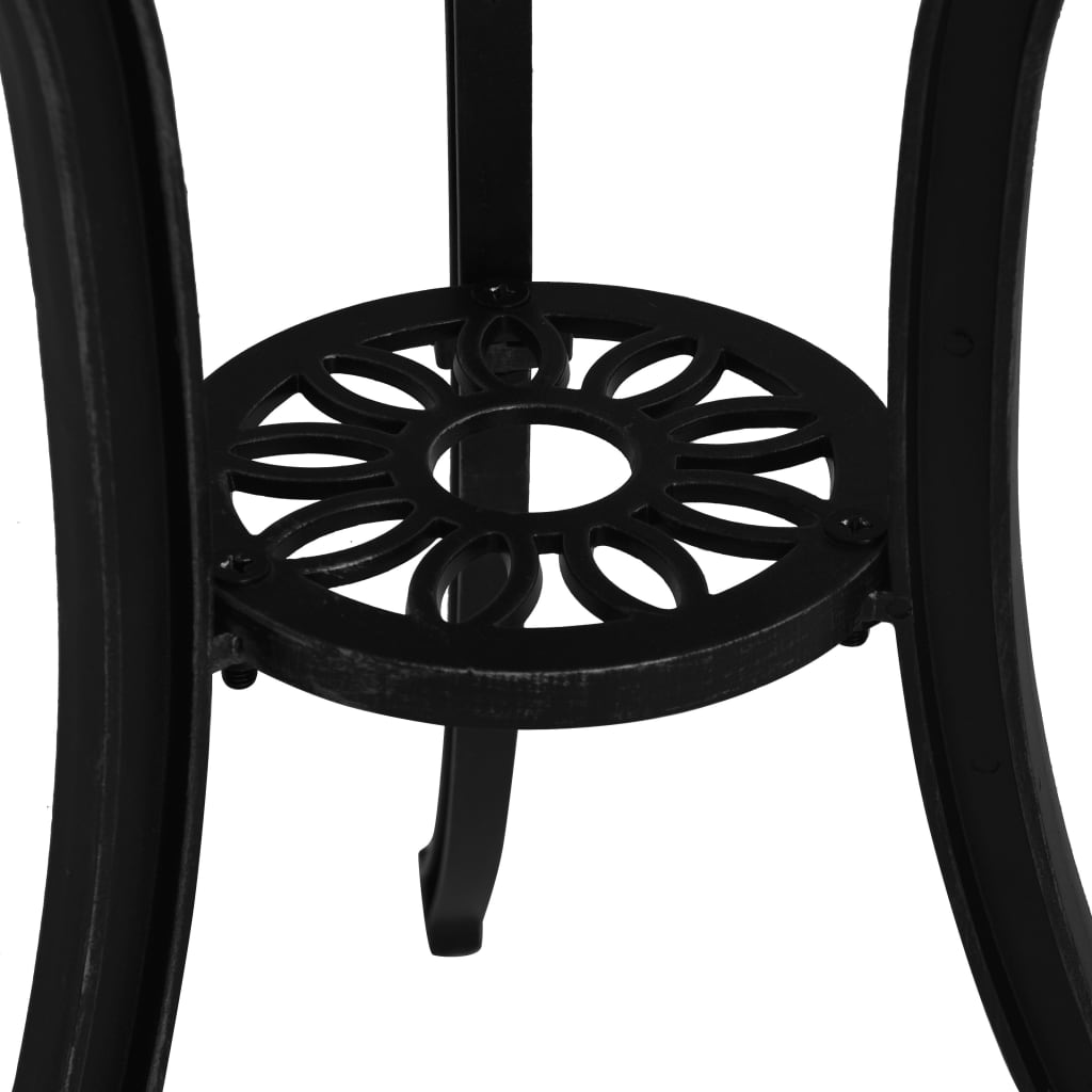 Tavolo da Giardino Nero 62x62x65 cm in Alluminio Pressofuso | homemem39