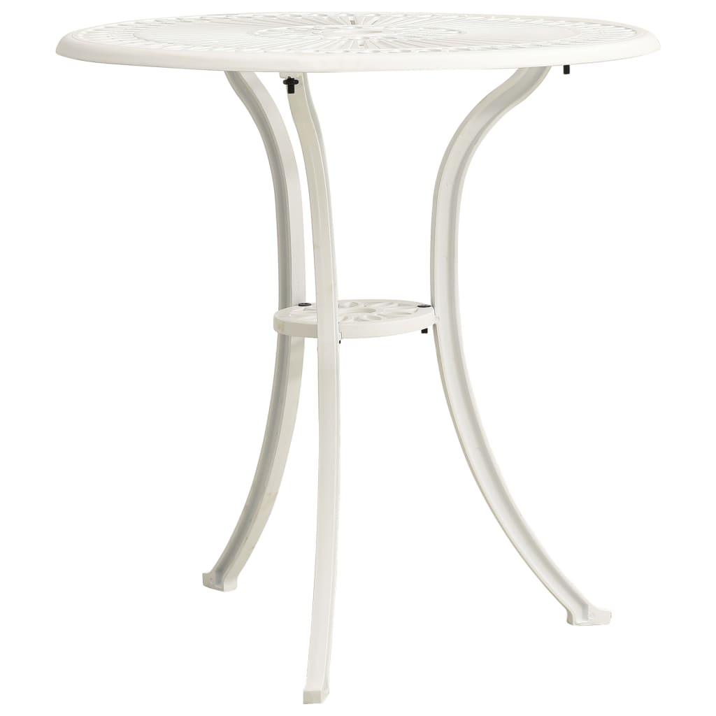 Tavolo da Giardino Bianco 62x62x65 cm in Alluminio Pressofuso | homemem39