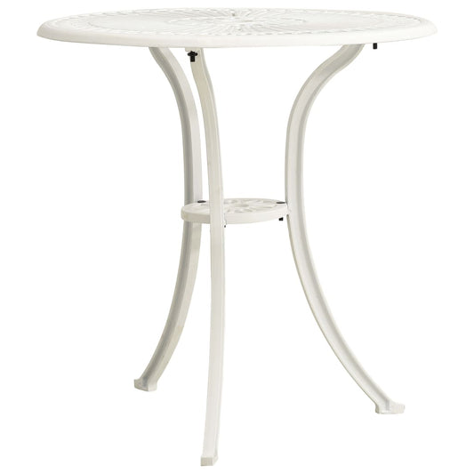 Tavolo da Giardino Bianco 62x62x65 cm in Alluminio Pressofuso | homemem39