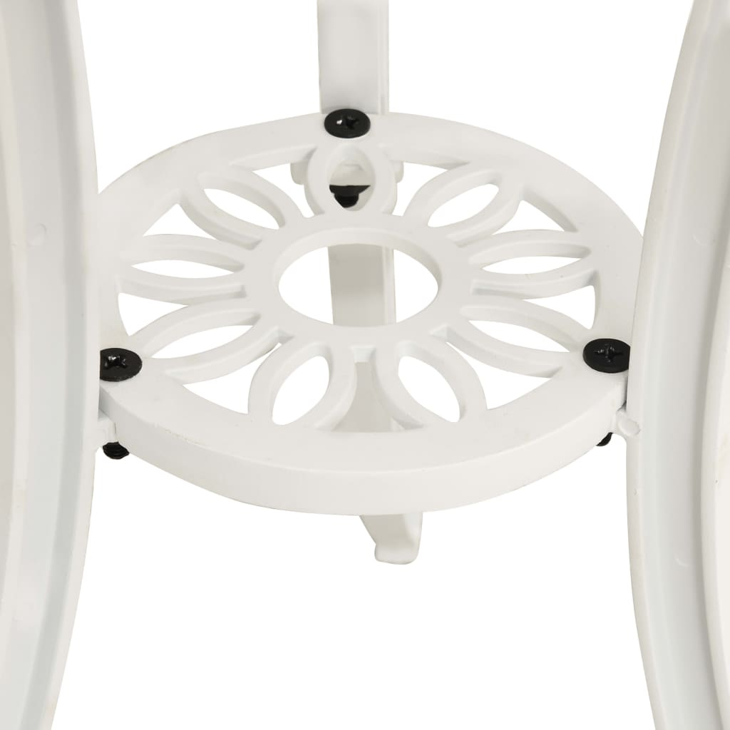 Tavolo da Giardino Bianco 62x62x65 cm in Alluminio Pressofuso | homemem39