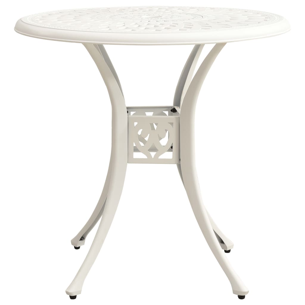 Tavolo da Giardino Bianco 78x78x72 cm in Alluminio Pressofuso | homemem39