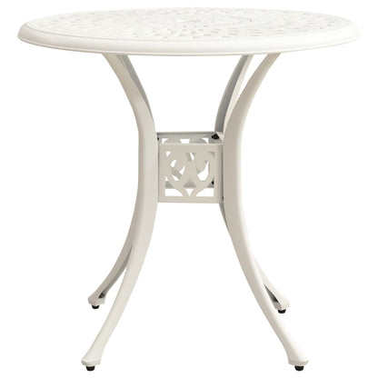Tavolo da Giardino Bianco 78x78x72 cm in Alluminio Pressofuso | homemem39