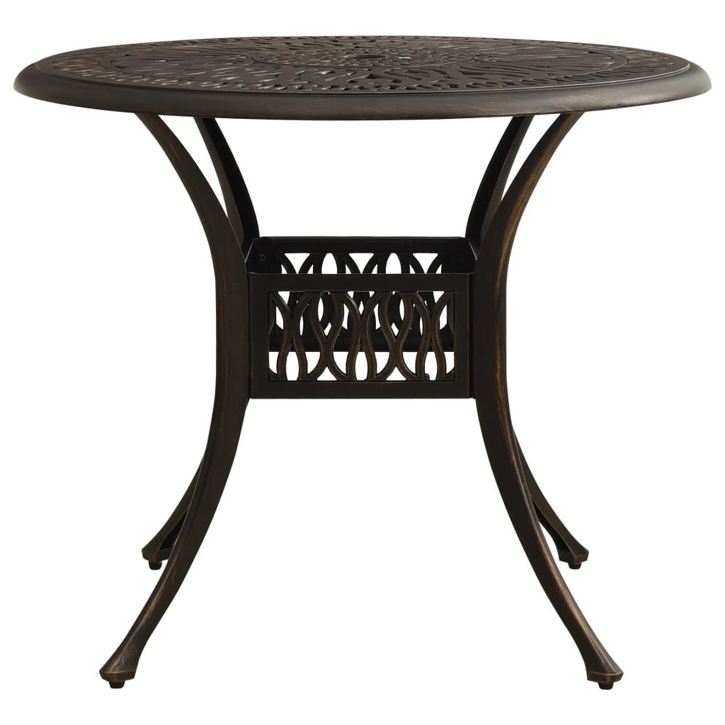 Tavolo da Giardino Bronzo 90x90x74 cm in Alluminio Pressofuso | homemem39