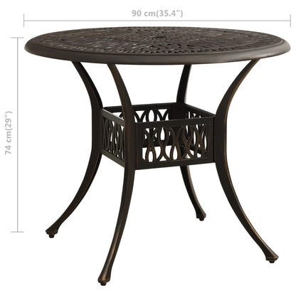 Tavolo da Giardino Bronzo 90x90x74 cm in Alluminio Pressofuso - homemem39