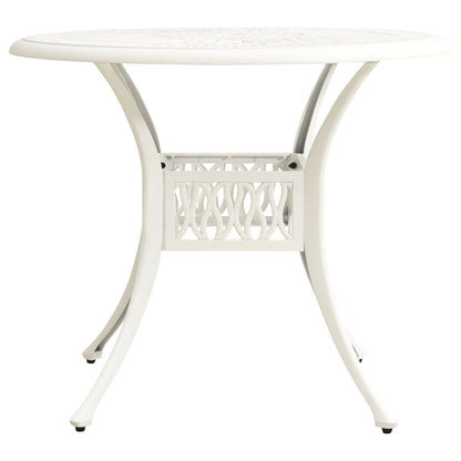 Tavolo da Giardino Bianco 90x90x74 cm in Alluminio Pressofuso | homemem39