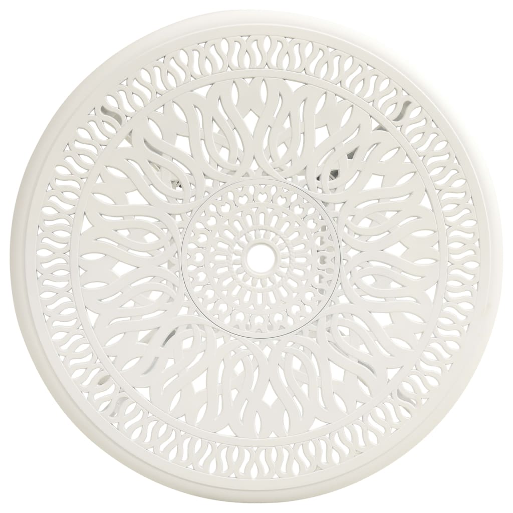 Tavolo da Giardino Bianco 90x90x74 cm in Alluminio Pressofuso | homemem39