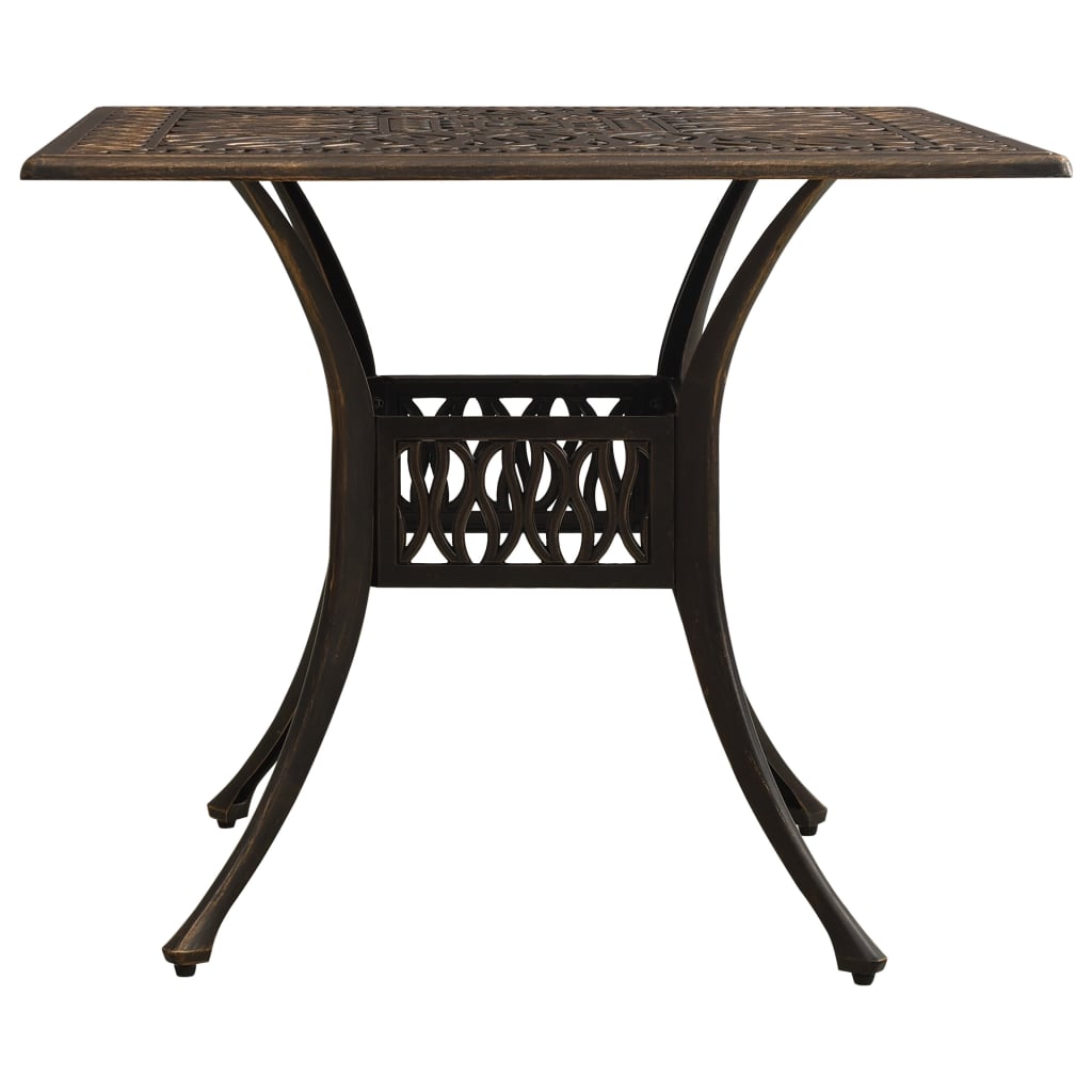 Tavolo da Giardino Bronzo 90x90x73 cm in Alluminio Pressofuso | homemem39