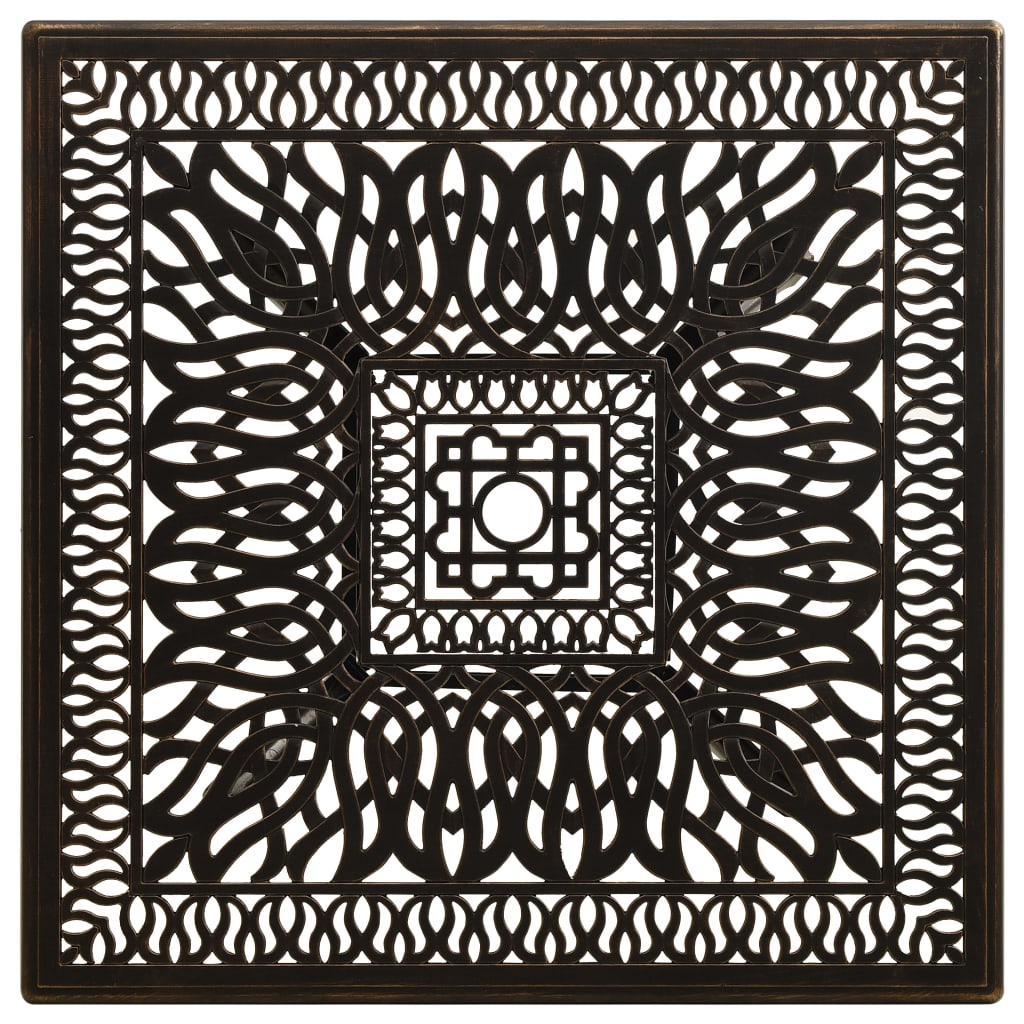 Tavolo da Giardino Bronzo 90x90x73 cm in Alluminio Pressofuso