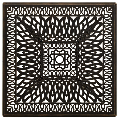 Tavolo da Giardino Bronzo 90x90x73 cm in Alluminio Pressofuso
