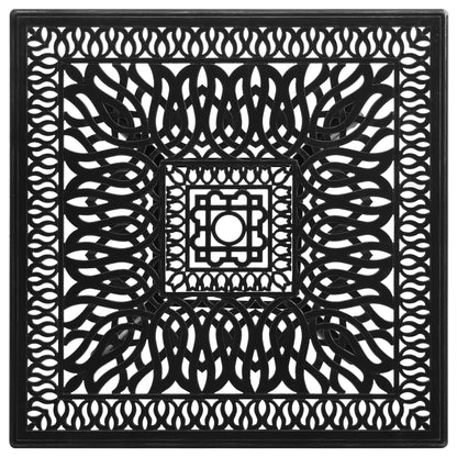 Tavolo da Giardino Nero 90x90x73 cm in Alluminio Pressofuso