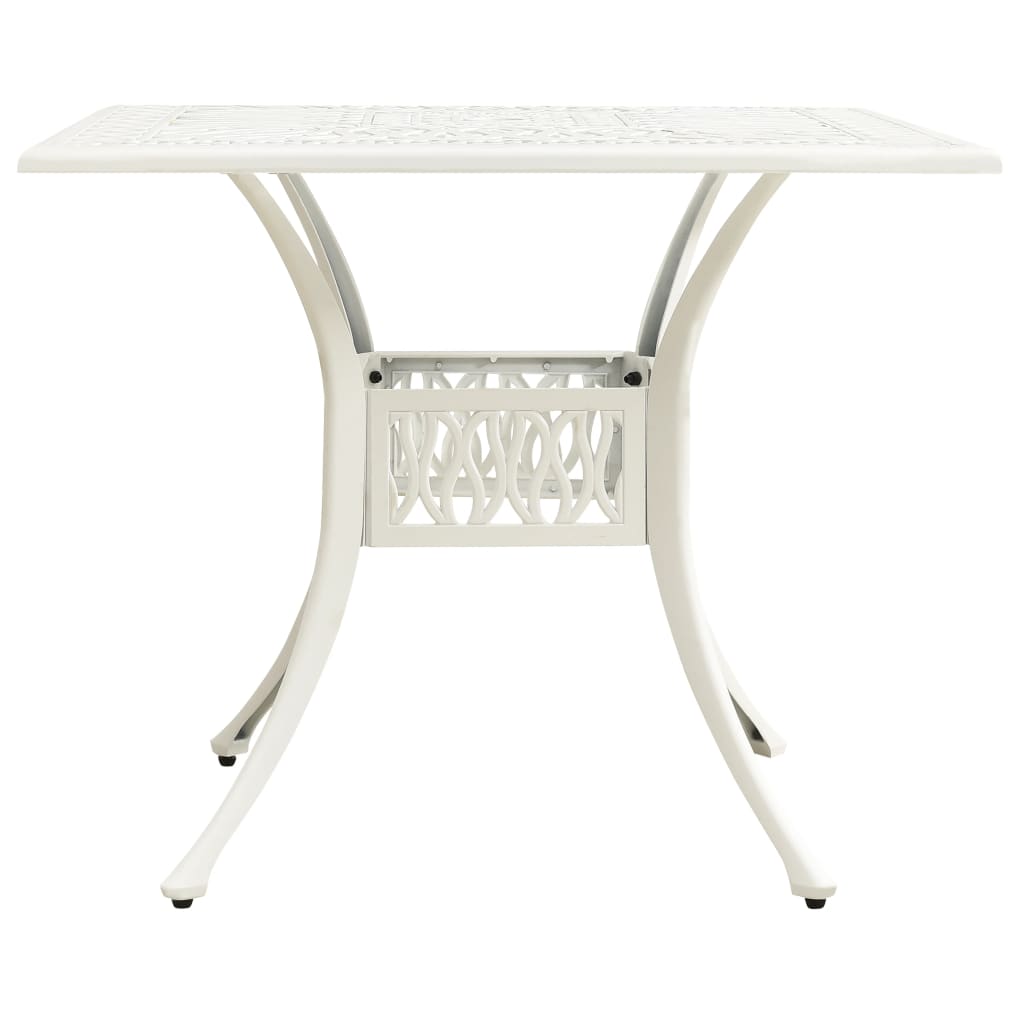 Tavolo da Giardino Bianco 90x90x73 cm in Alluminio Pressofuso | homemem39
