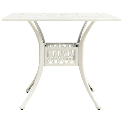 Tavolo da Giardino Bianco 90x90x73 cm in Alluminio Pressofuso | homemem39