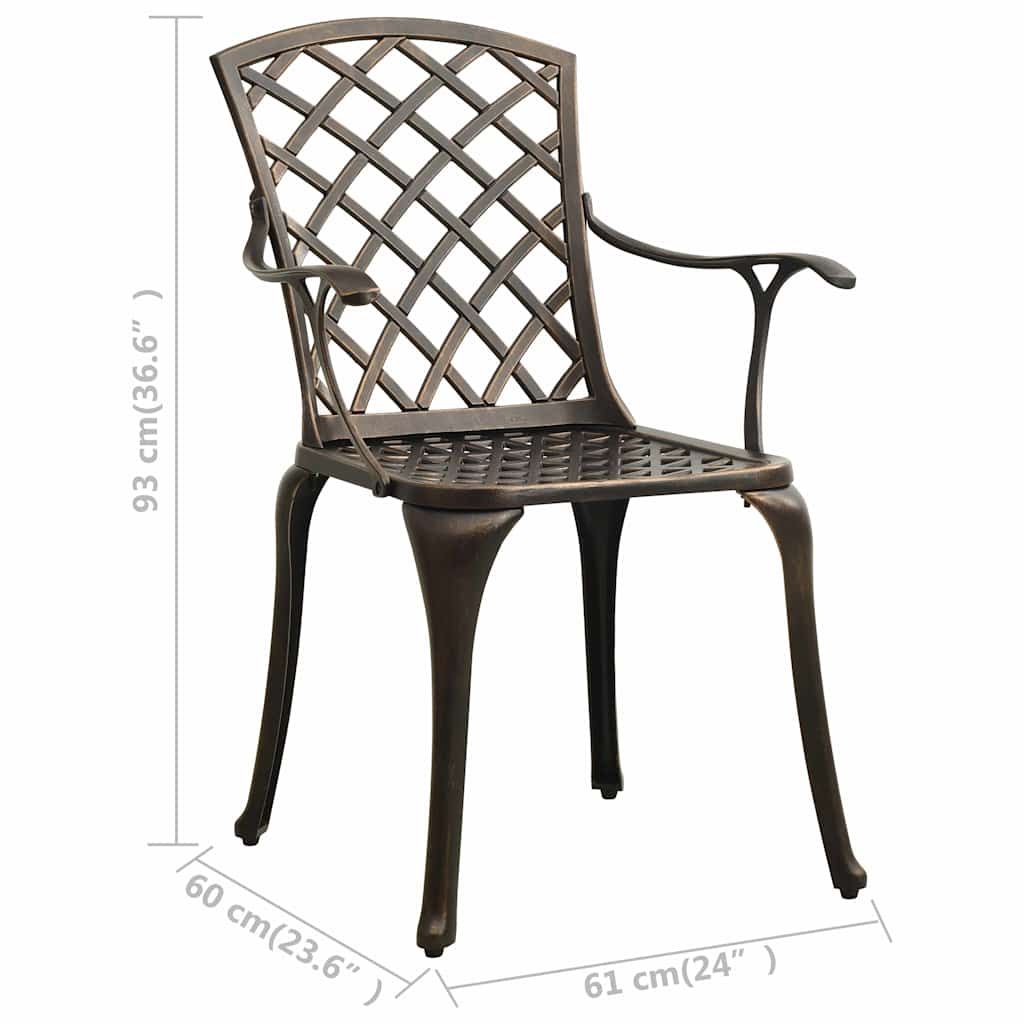 Set da Bistrot 3 pz in Alluminio Pressofuso Bronzo