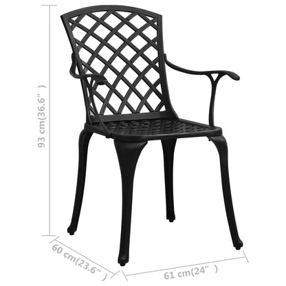 3-piece Bistro Set in Black Die-Cast Aluminium