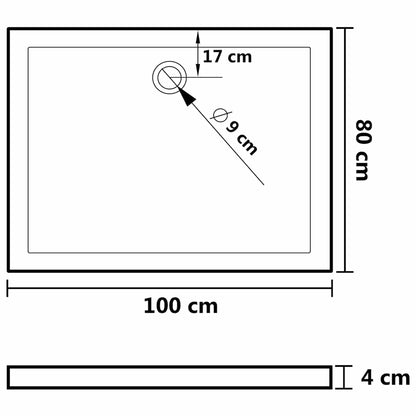 Piatto Doccia in ABS Rettangolare Nero 80x110 cm - homemem39