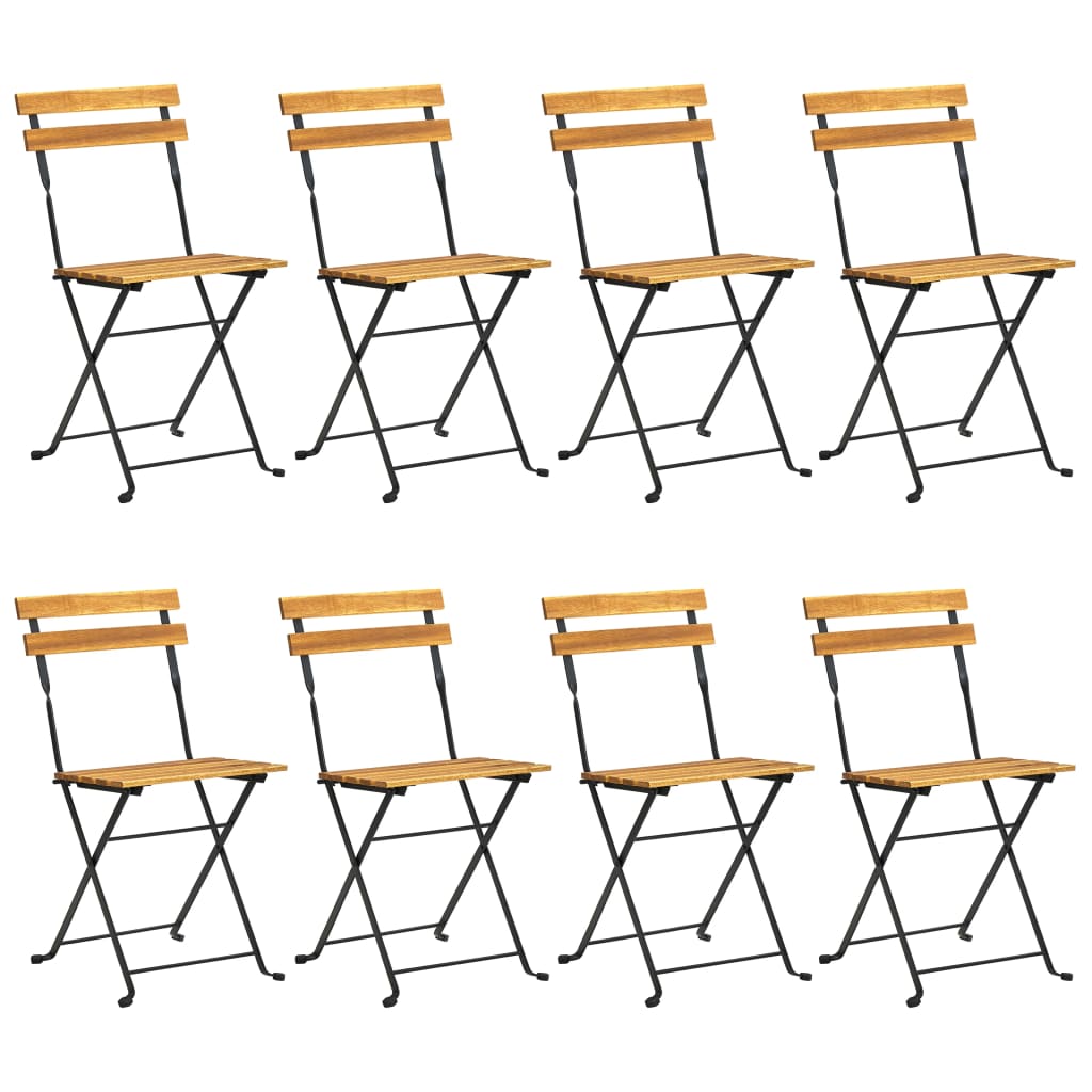 Set da Pranzo Pieghevole per Giardino 9pz in Massello di Acacia - homemem39