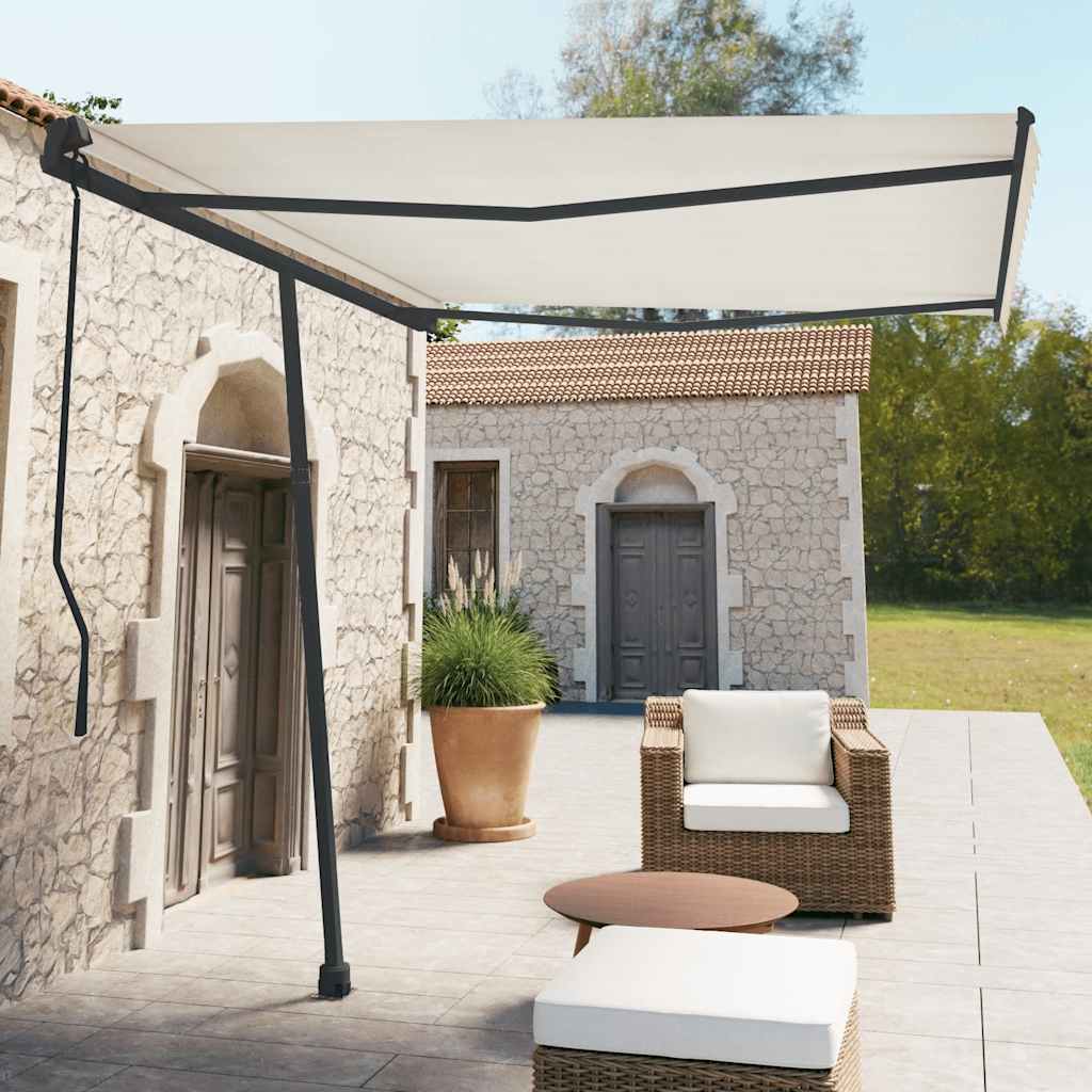 Set Pali per Tenda da Sole Antracite 300x245 cm Ferro - homemem39